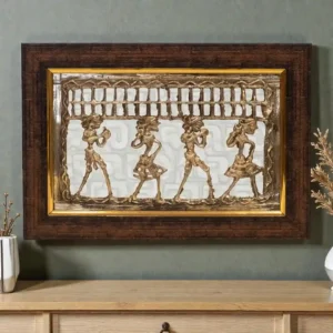 Four Adibashi Dancing Wooden Dokra Frame