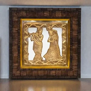 Radha Krishna Wooden Dokra Frame