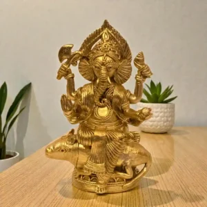 Sitting Ganesh Dokra Idol Decorative Art